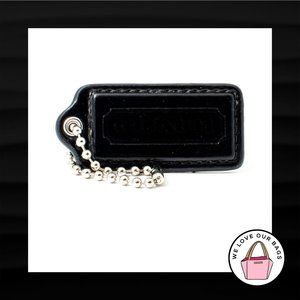 2.25" Medium COACH BLACK PATENT LEATHER KEY FOB BAG CHARM KEYCHAIN HANGTAG TAG